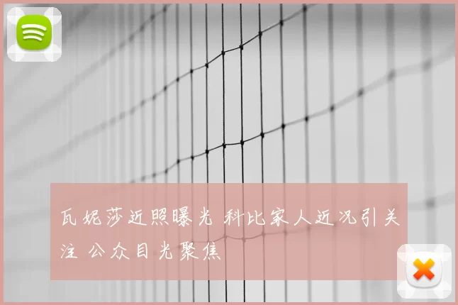 瓦妮莎近照曝光 科比家人近况引关注 公众目光聚焦